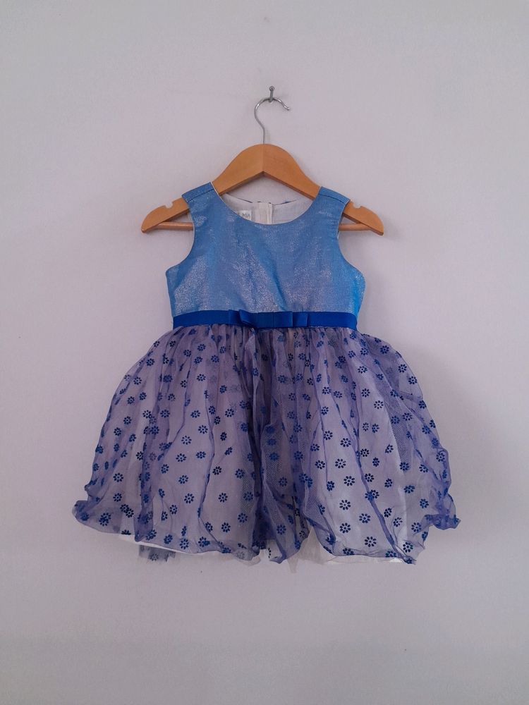 Blue Printed Frock (Girl's)