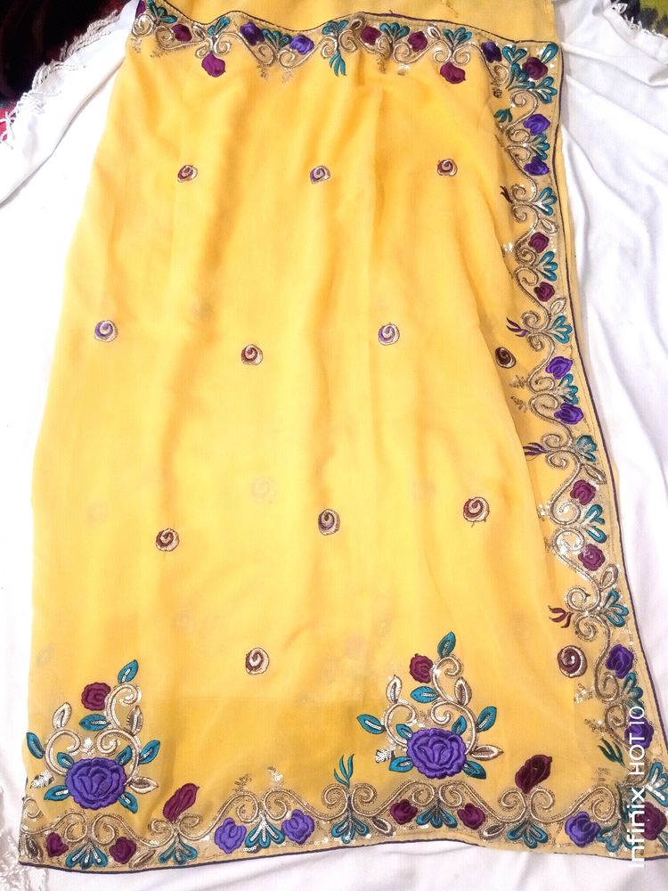 Heavy Embroidery Work Saree