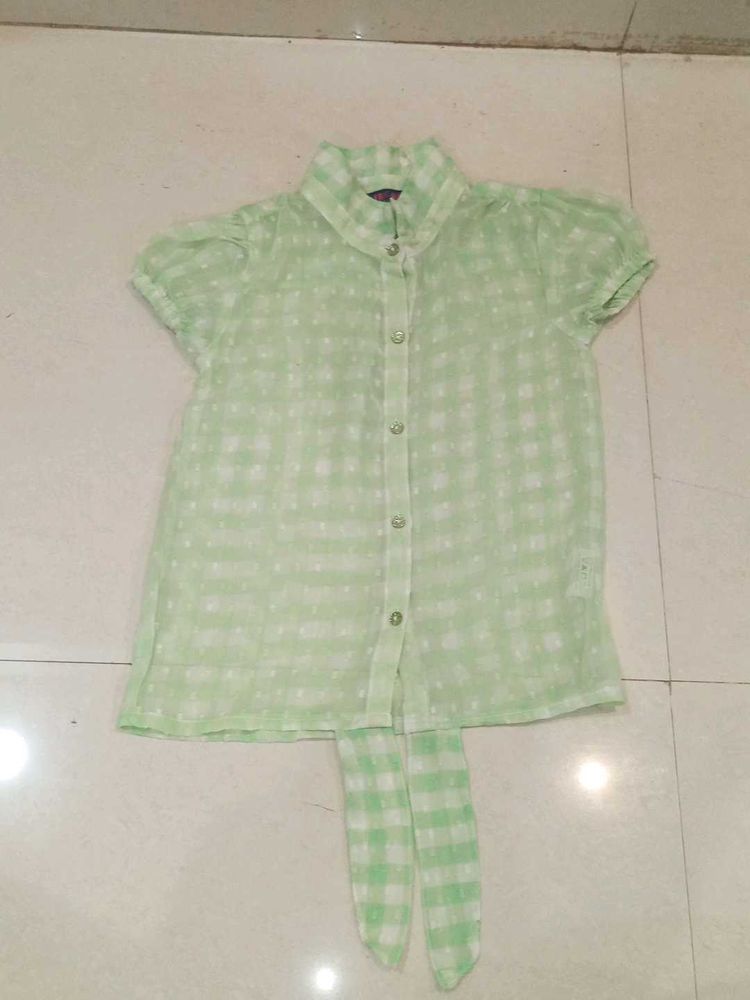 Green Picnic Shirt For Kids