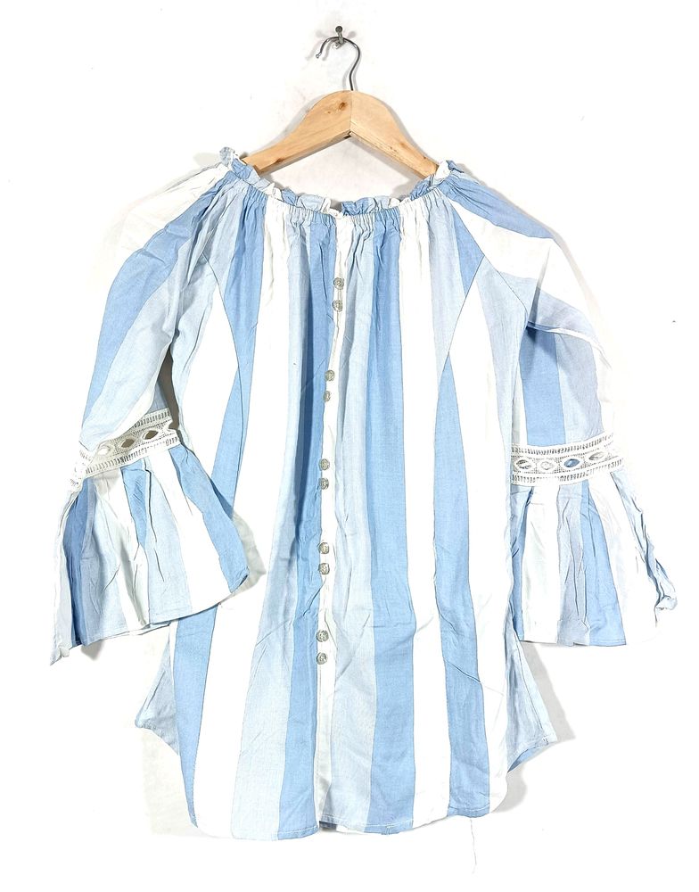 Pastel Blue Striped Top (Women)