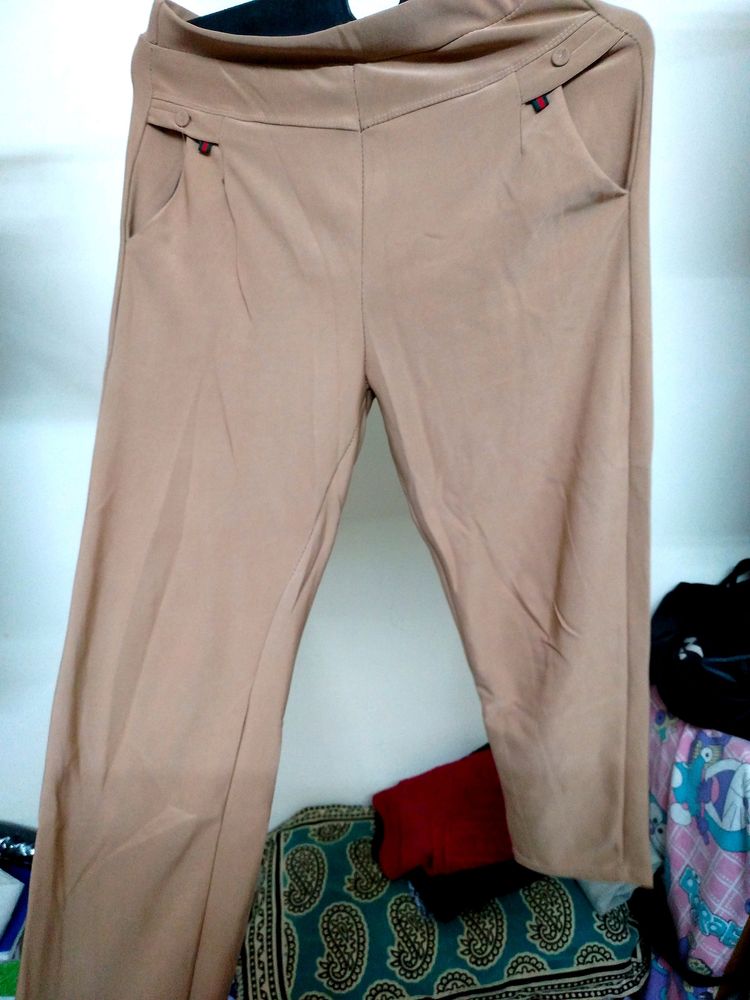 Its Active as well Formal Cream Color Trouser