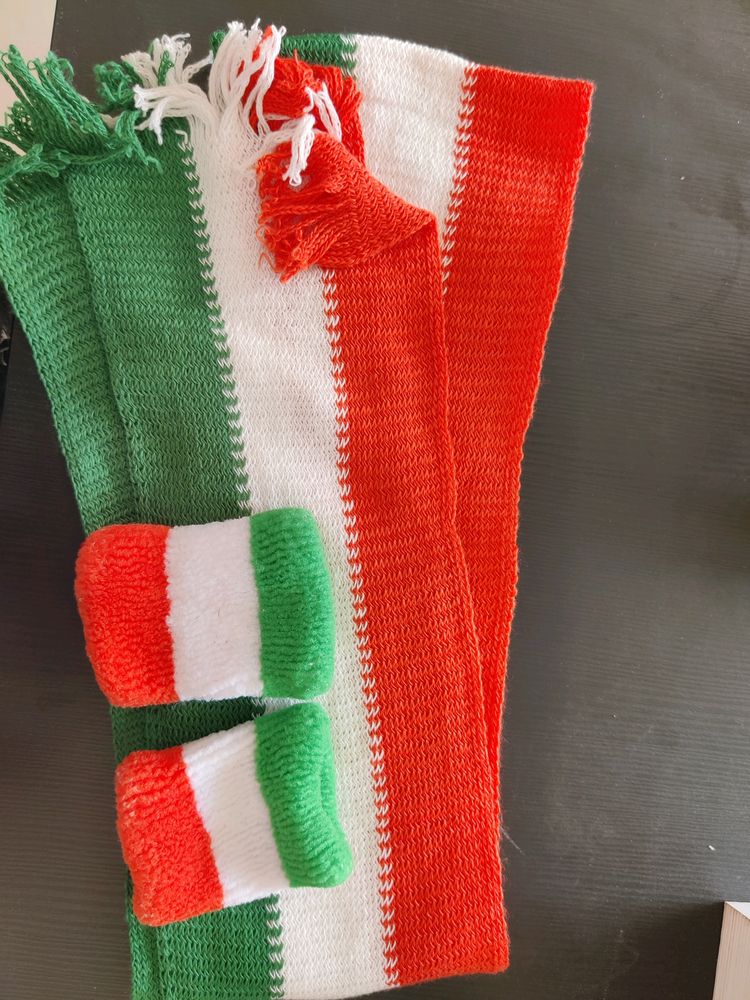 Independence Day Indian Flag Stole And Wrist Band