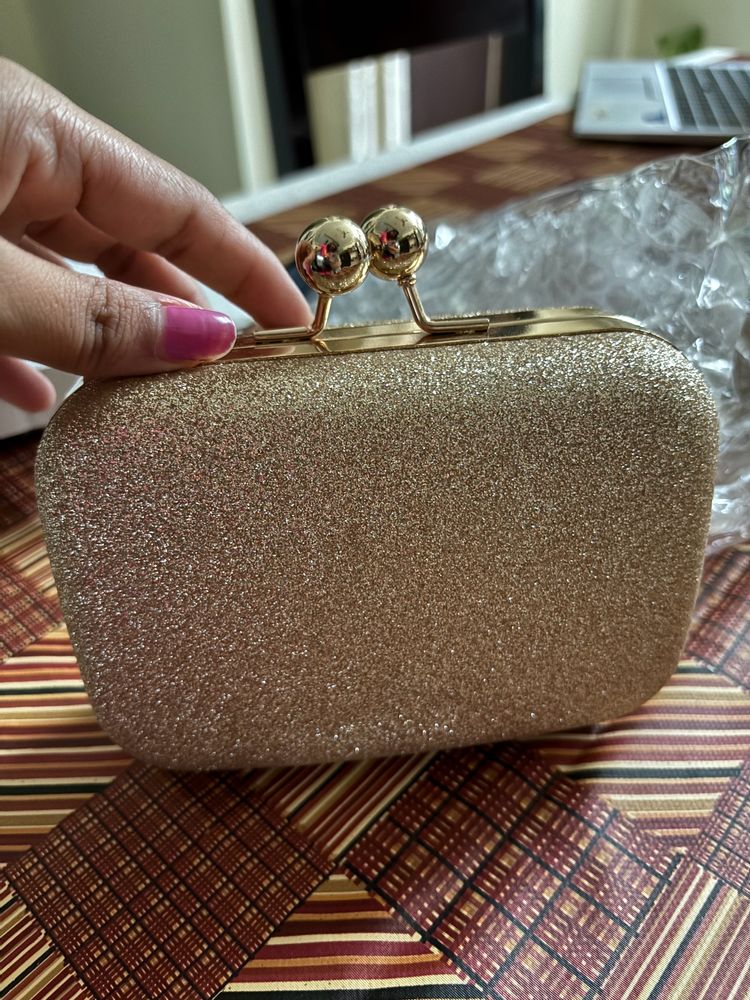 Cute Golden Hand Clutch