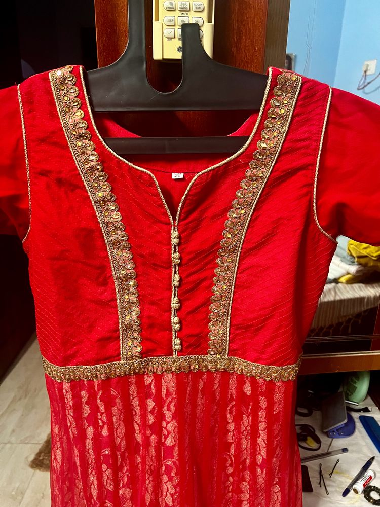 Red Georgette Kurta Set