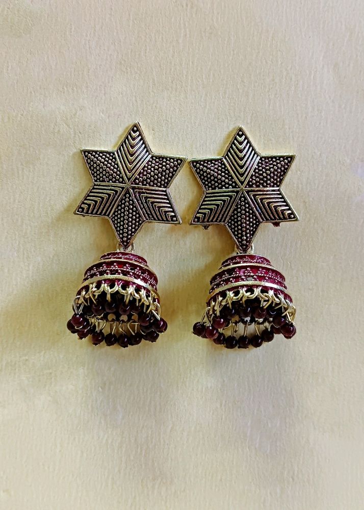 Indian Star Jhumka Earrings