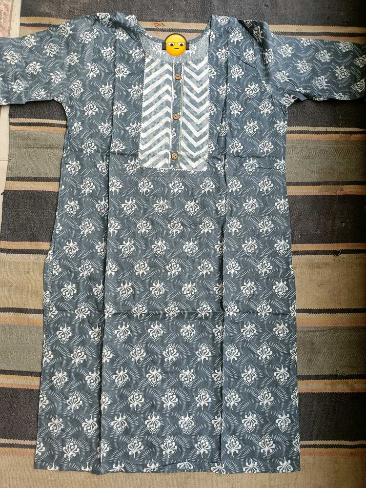 Women Cotton Long Kurti Only ( L )