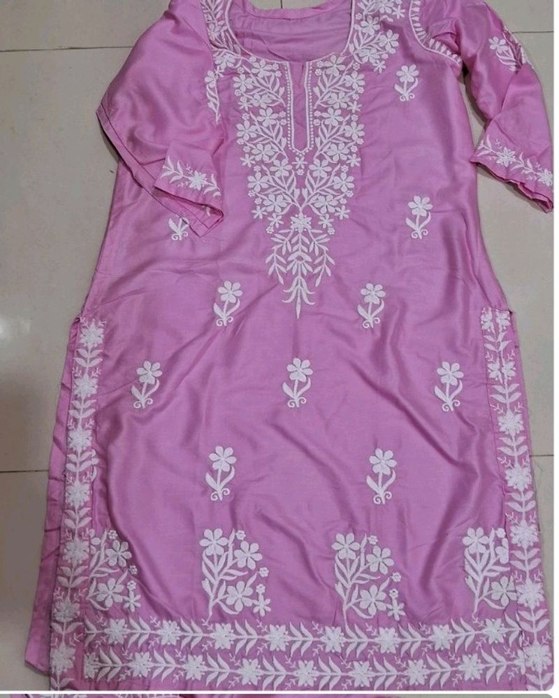 Chikankari Kurti Bottom .Set Syz L