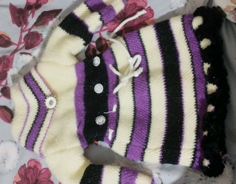 Soft Sweater Set For Baby Girl Upto 6 Months Old