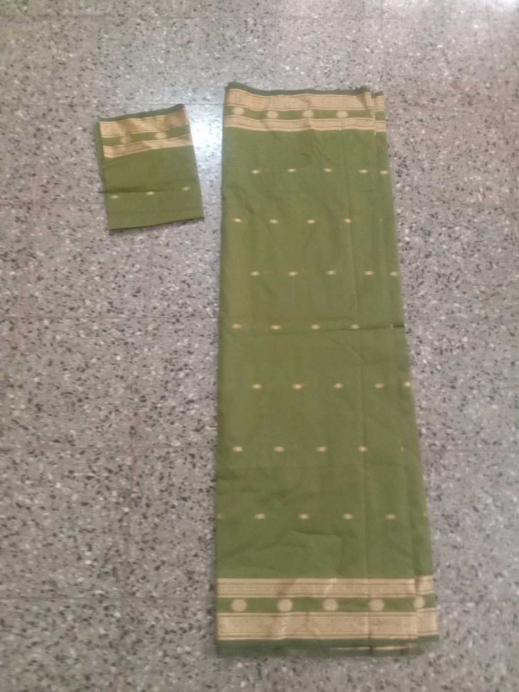 Olive Green Saree