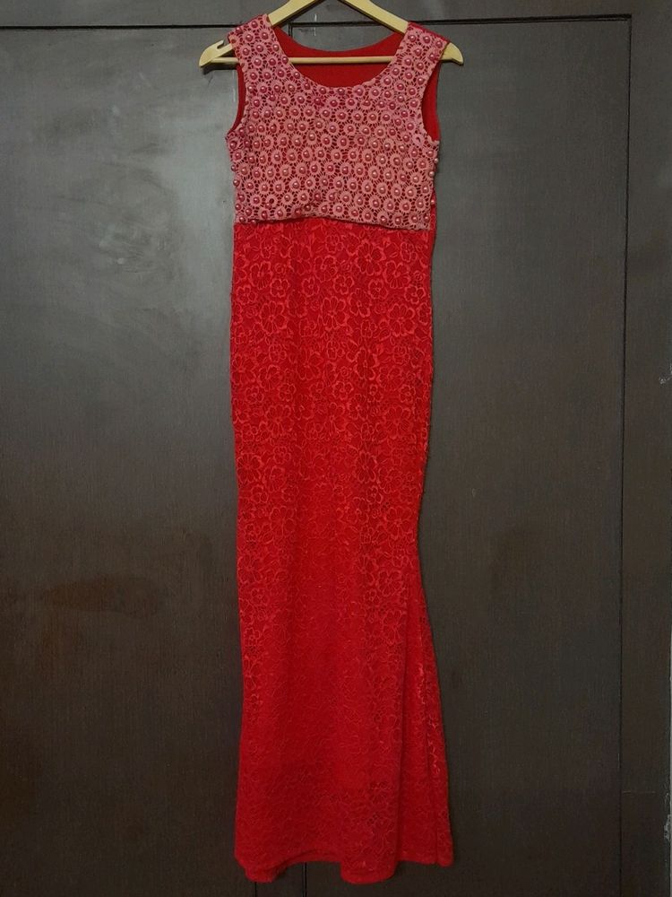 Red Beaded Dress