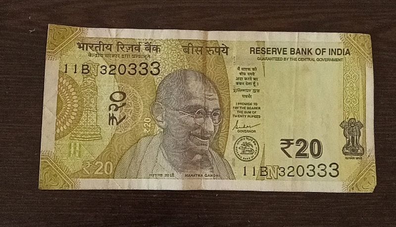 Rare Unique Series Angel Number 333 ₹20 Note