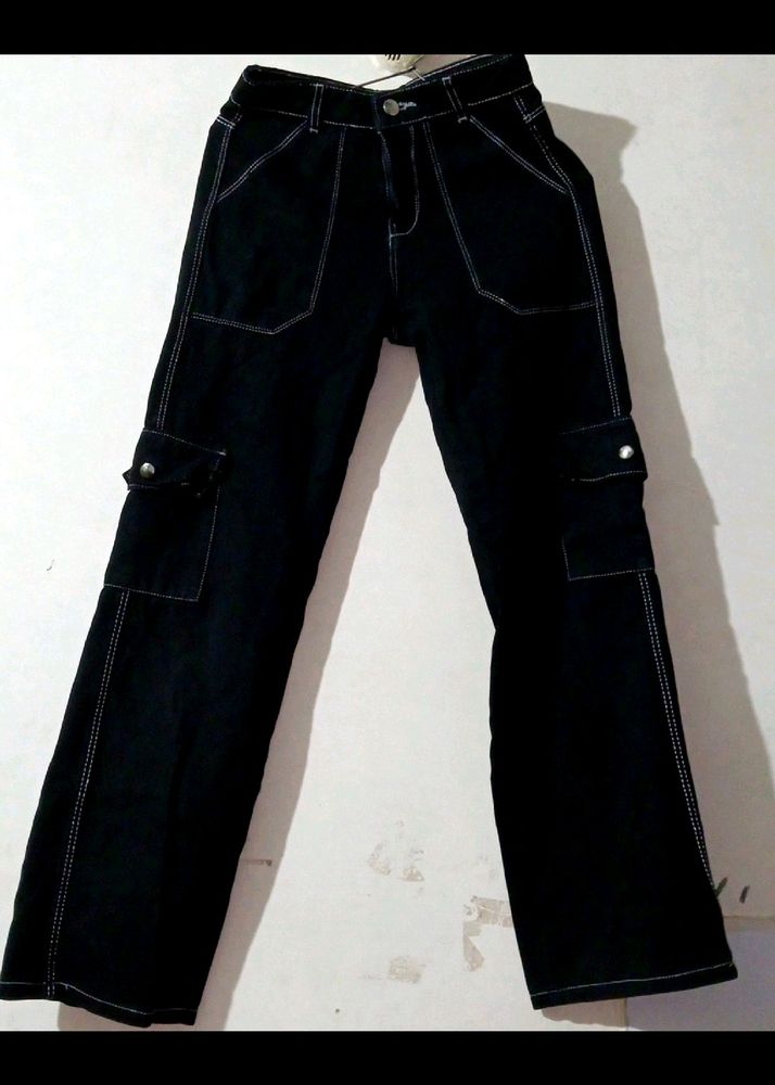 Black Cargo Jeans