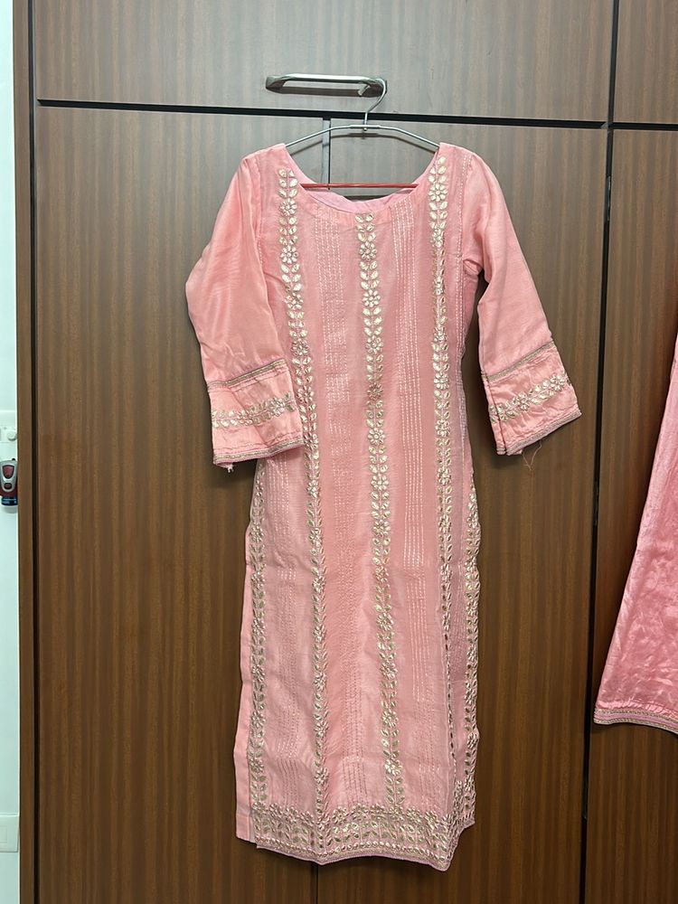 Women Pink Palazzo Suit Set