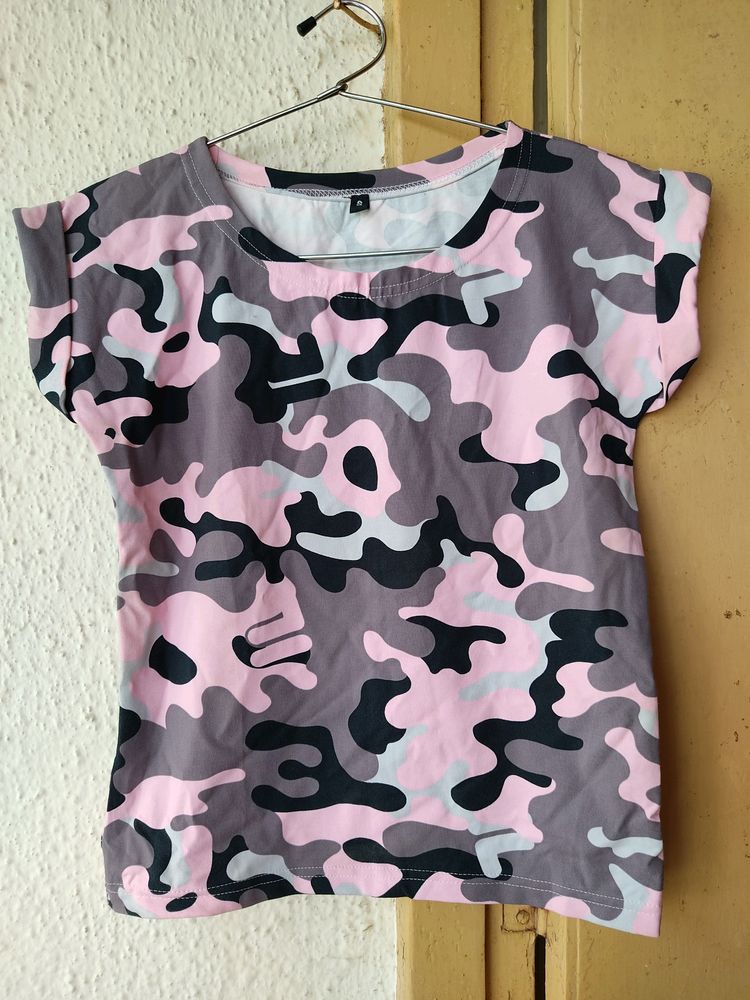 Camouflage Print Top