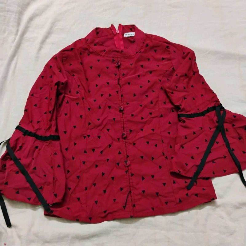 Red Top With Black Ribbon