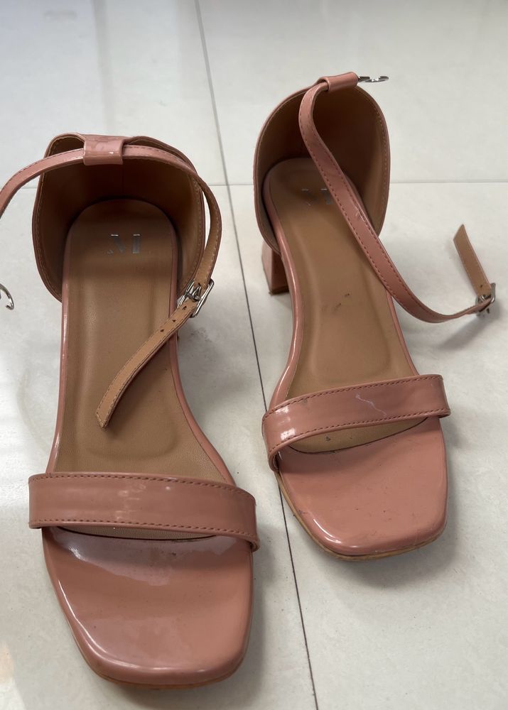 Madish Nude pink Block Heels