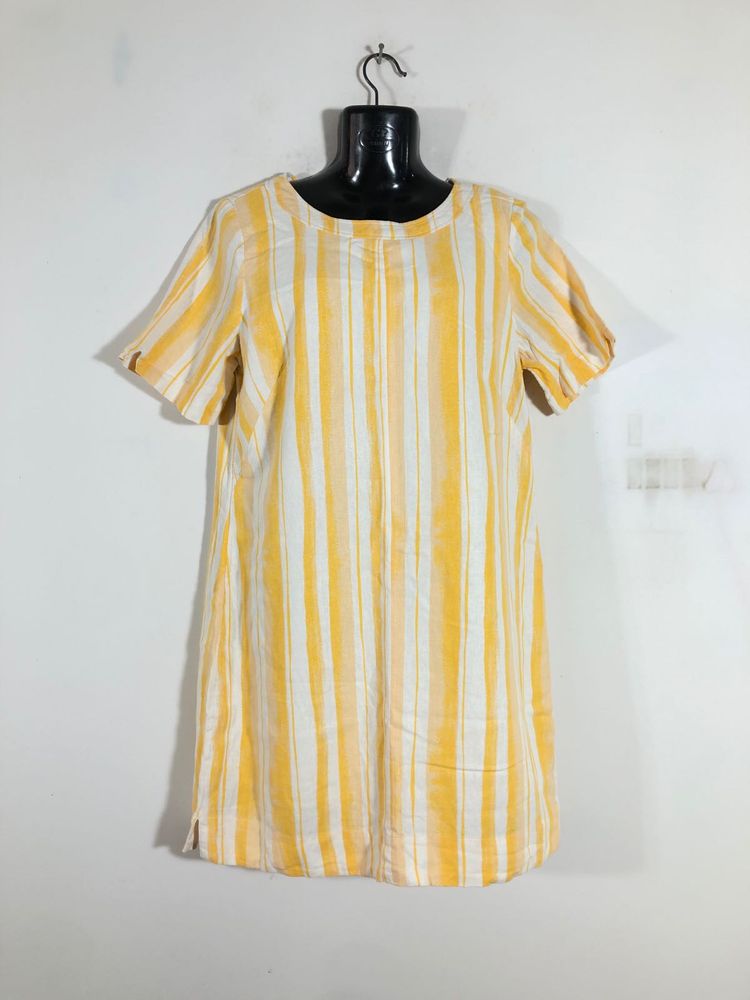 Yellow&White Strips Printed Dress (Women’s)