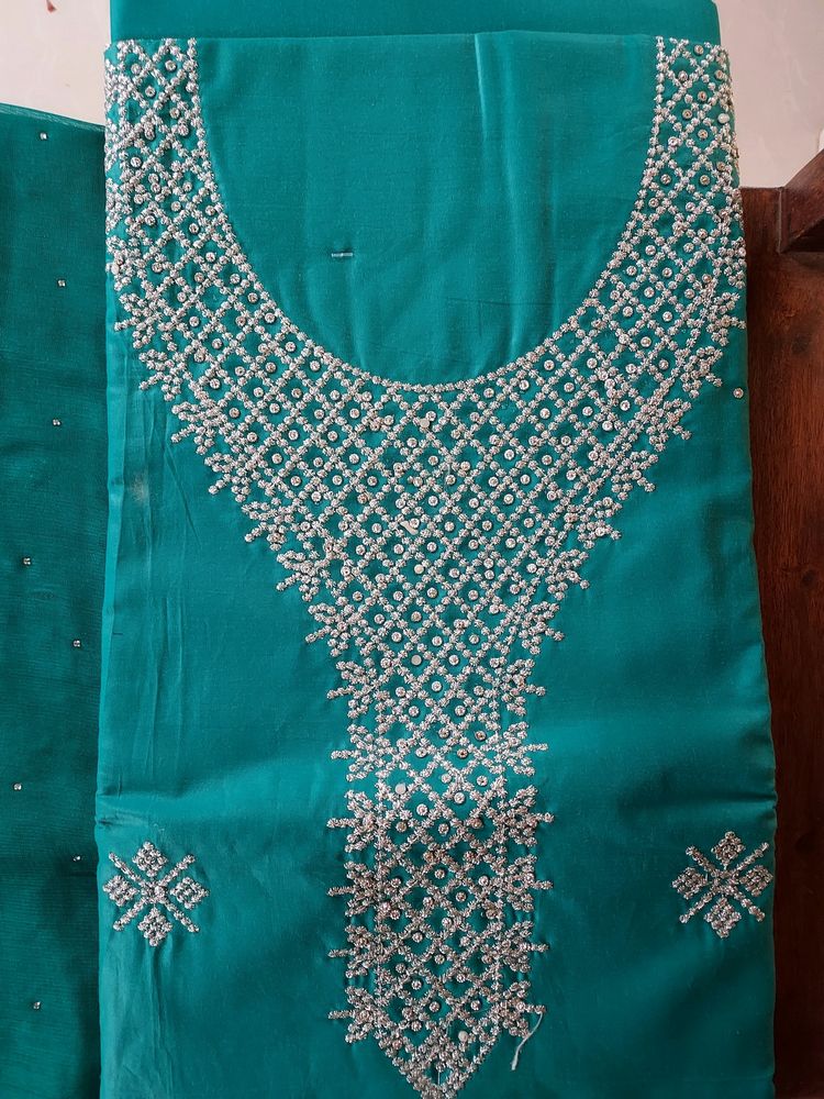 Green Unstitched Salwar Material