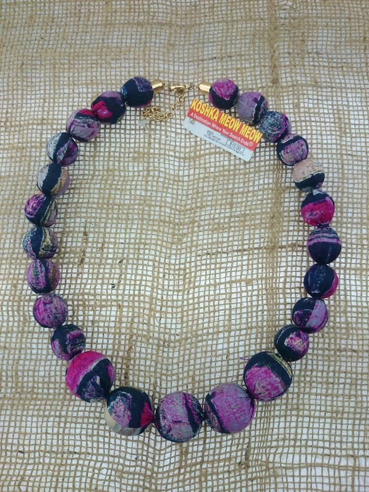 Beautiful Handmade Fabric Necklace