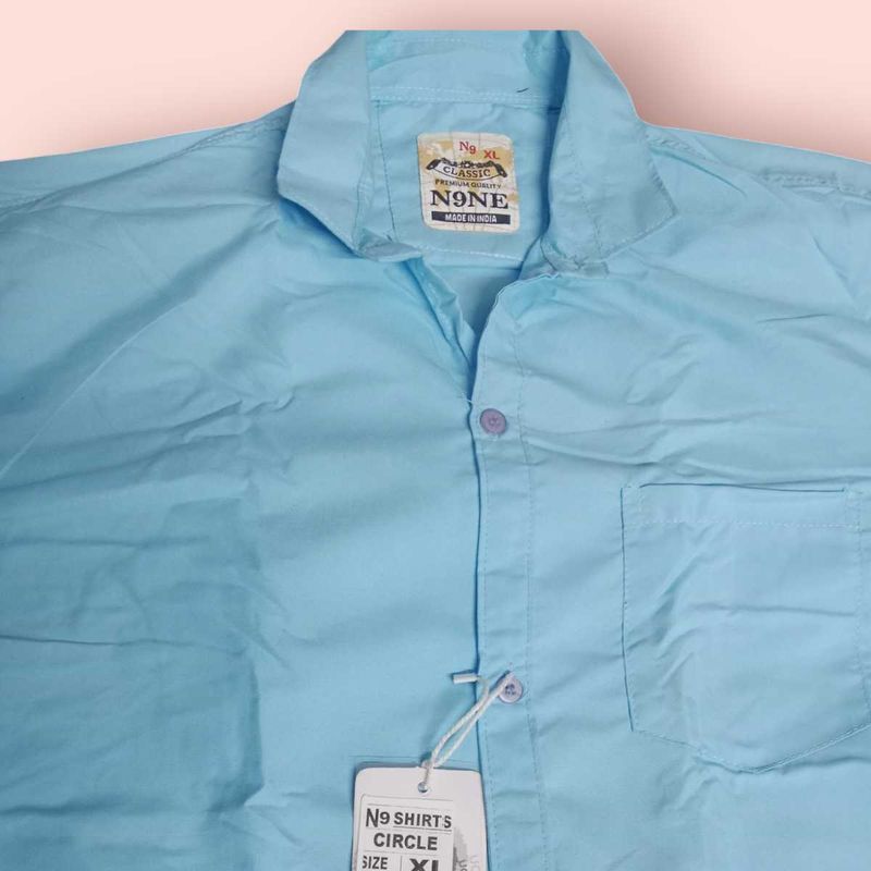 Sky Blue XL size Plain Men's Shirts