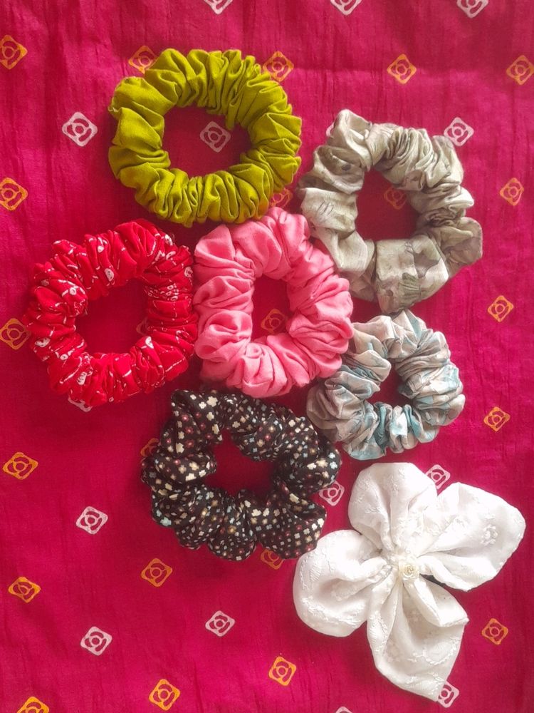 set of 6 hair scrunchies+freebie Butterfly