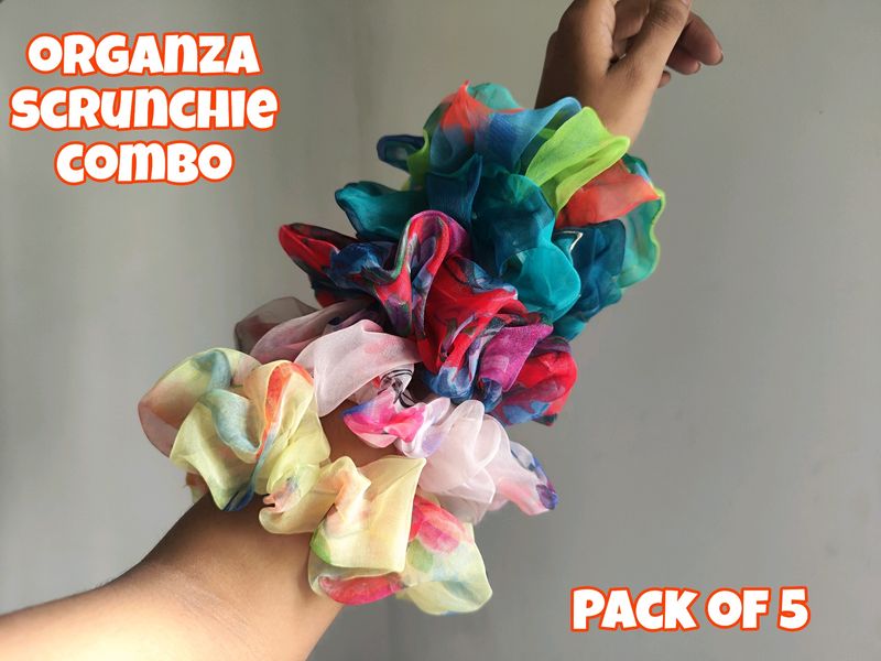 ORGANZA SCRUNCHIE Set  Of 5