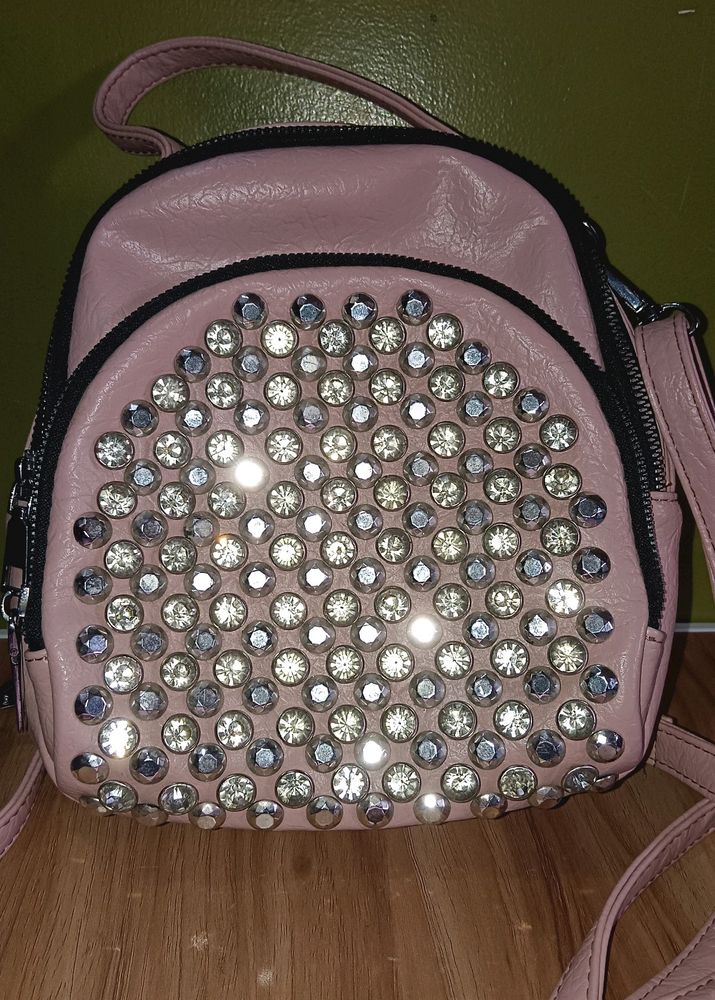 Rhinestone Mini Convertible Backpack/Handbag