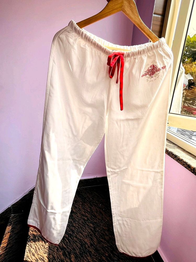 Punk White Satin Cotton Pajama