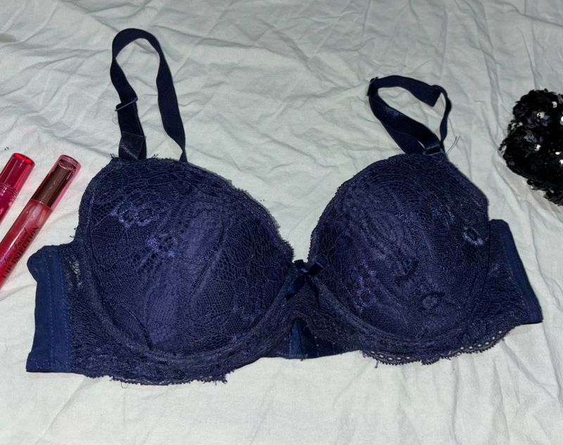 Navy Blue Lacey Bra