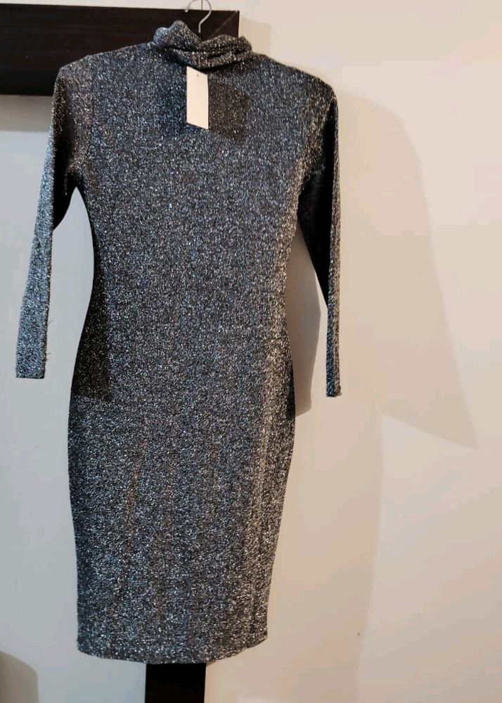 Silver Midi Dress