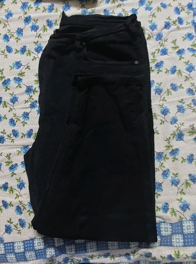 Black Cordroy Men Pant