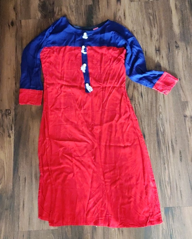 Blue and Red Kurthi