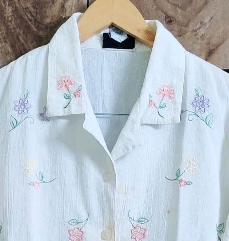 Offwhite Embroidey Work Shirt Size-40