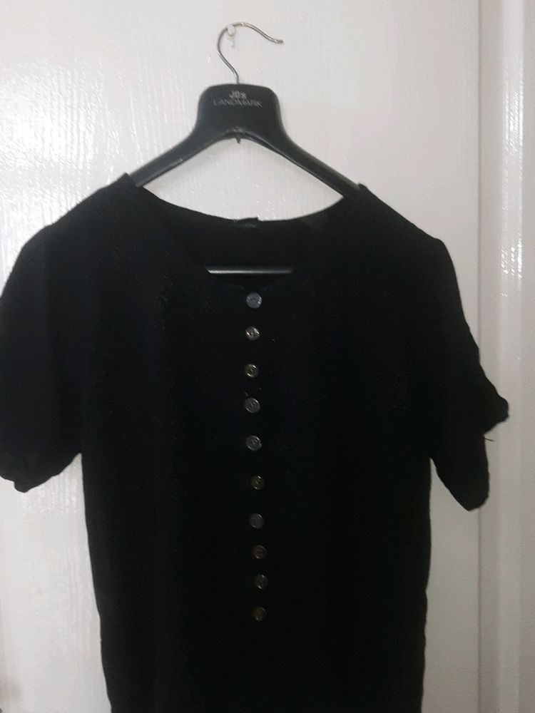 Black Button Top