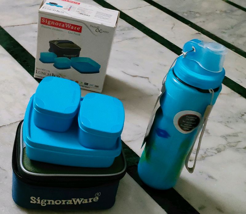 Combo Of Signoware Lunch Box & LOTTO water Bottle