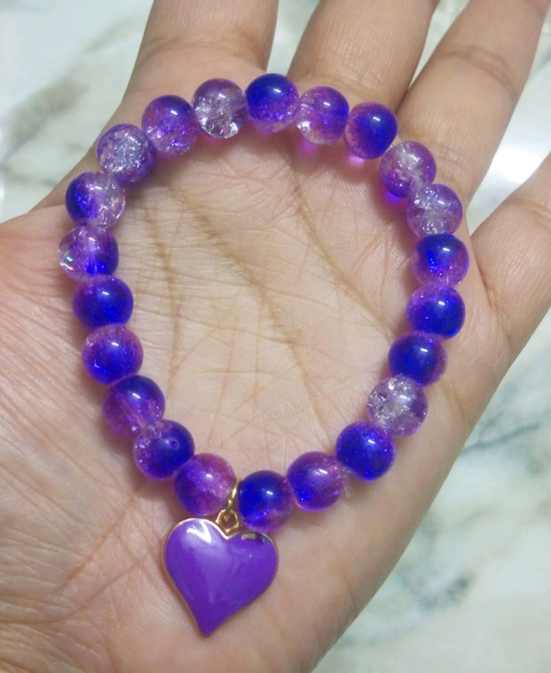 Cracle Beads Heart Bracelet