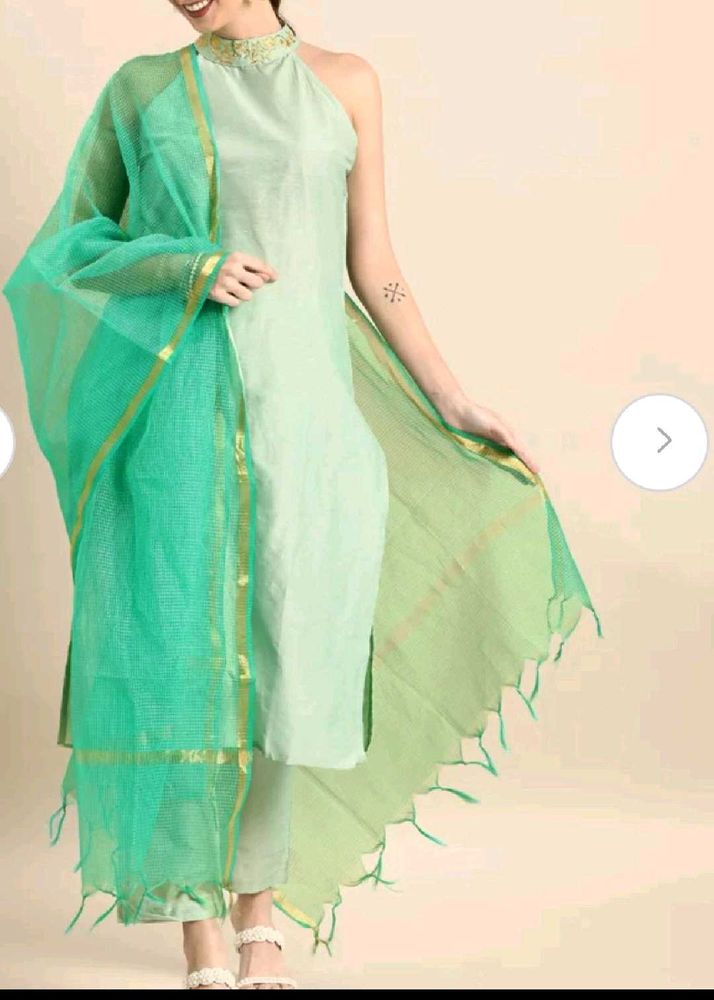 Pure Cotton Kurta Set With Dupatta