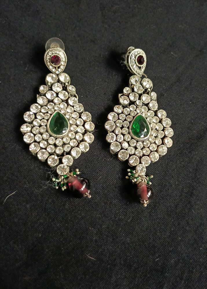 Ad Earrings With Kundan