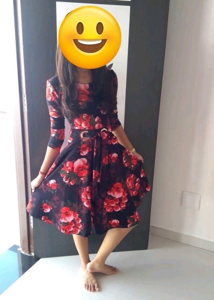 Black Dress With Florals