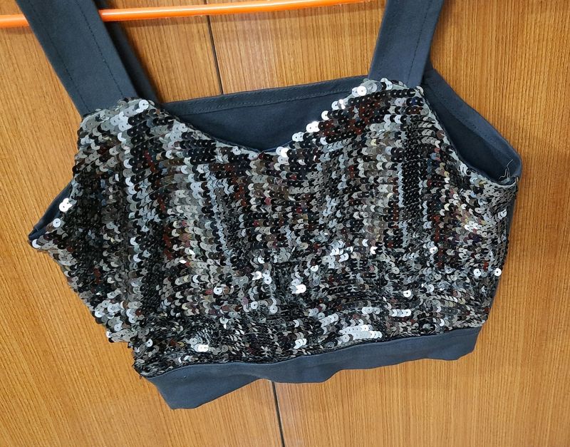 Sequined Crop Top