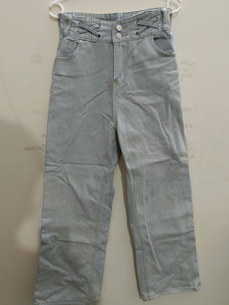 Urbanic Light Blue Flared Straight Jeans