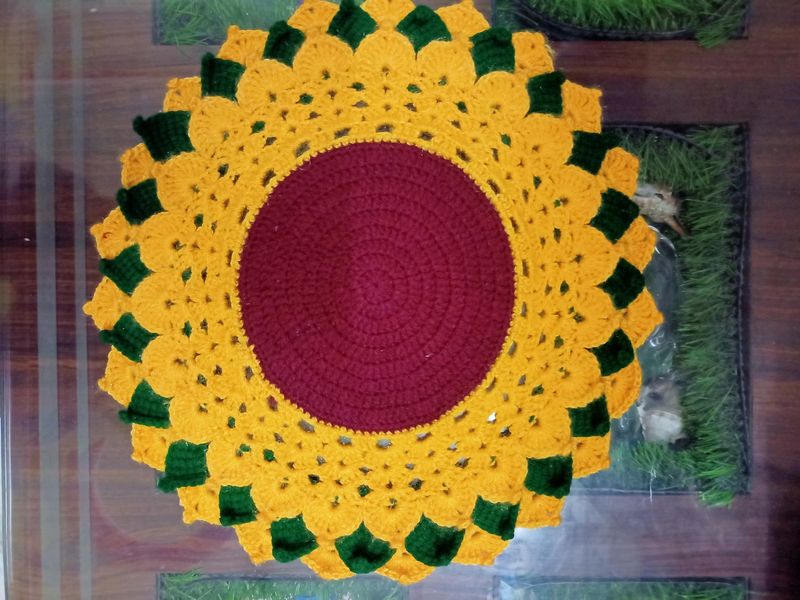 Crochet Sunflower Tabel Mat 🌼