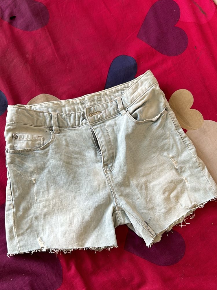 Women Thirfted Denim Shorts