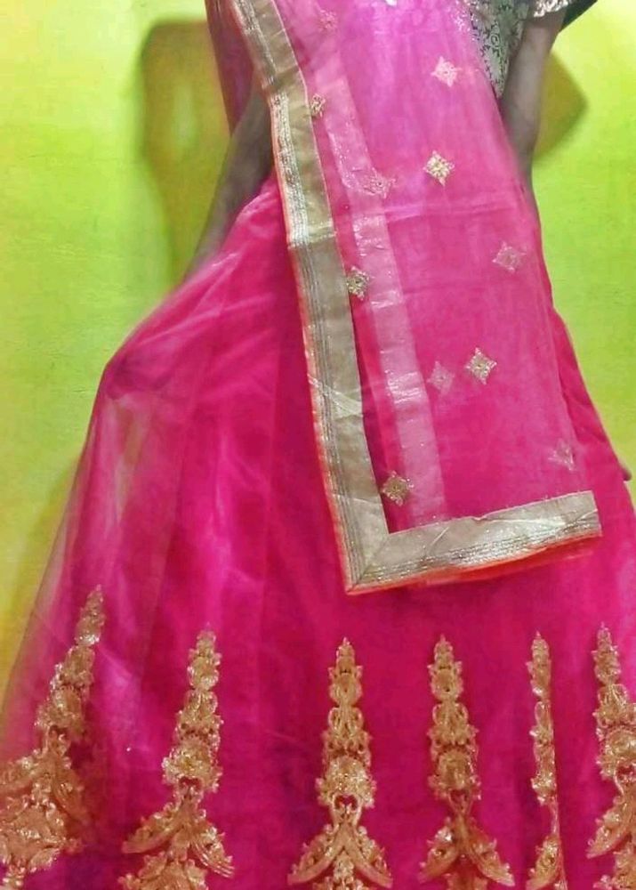 Flared Lehanga with dupatta and blouse piece