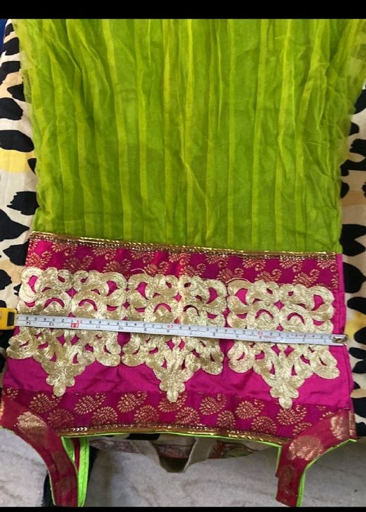 Green Pink Anarkali Kurta Set