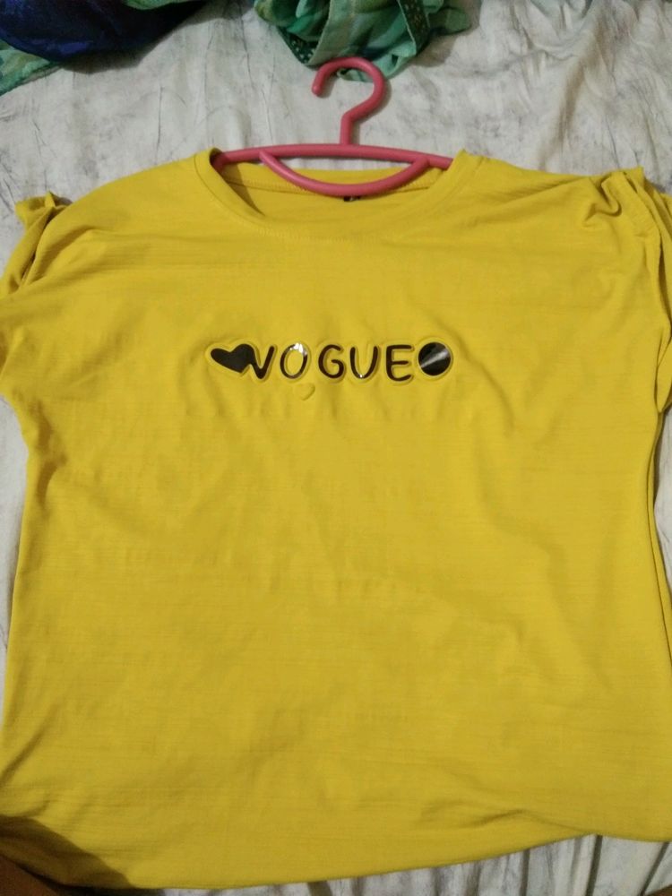 Yellow Colour Oversized Women Top