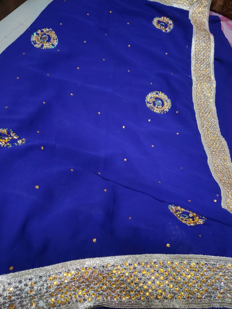 beautiful blue saree