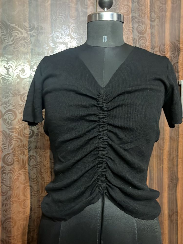 Drawstring Black Top Shein Dupe