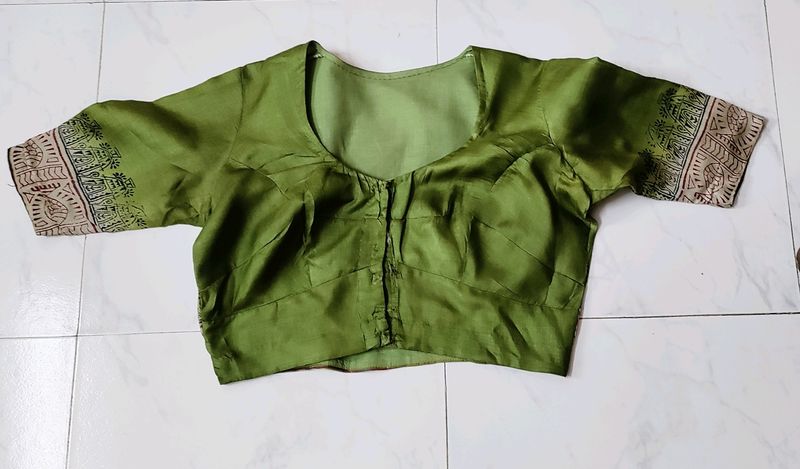 Pure Tussar Tailor-Made Blouse With Linings