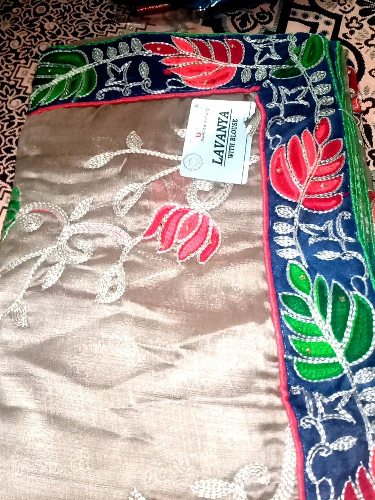 FLORAL PRINK COLOURFUL SAREE🎉